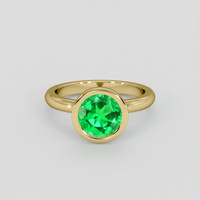0.93 Ct. Emerald Ring, 18K Yellow Gold 1