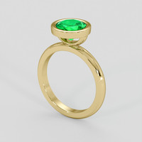 0.93 Ct. Emerald Ring, 18K Yellow Gold 2