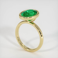 2.91 Ct. Emerald Ring, 18K Yellow Gold 2