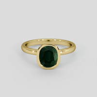 1.95 Ct. Bluish Green Sapphire Ring, 18K Yellow Gold 1