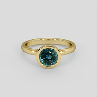 1.33 Ct. Greenish Blue Sapphire Ring, 18K Yellow Gold 1