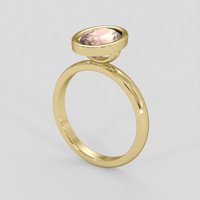 2.06 Ct. Peach Sapphire Ring, 18K Yellow Gold 2