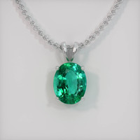 3.70 Ct. Emerald Pendant, Platinum 950 1