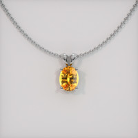 1.10 Ct. Orange Sapphire Pendant, Platinum 950 1