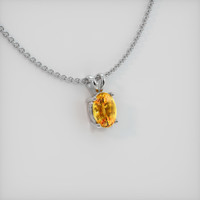 1.10 Ct. Orange Sapphire Pendant, Platinum 950 2