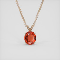 3.34 Ct. Reddish Orange Sapphire Pendant, 14K Rose Gold 1