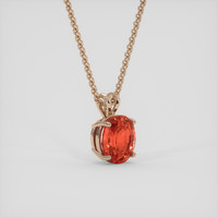3.34 Ct. Reddish Orange Sapphire Pendant, 14K Rose Gold 2