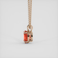 3.34 Ct. Reddish Orange Sapphire Pendant, 14K Rose Gold 3