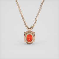 3.34 Ct. Reddish Orange Sapphire Pendant, 14K Rose Gold 4