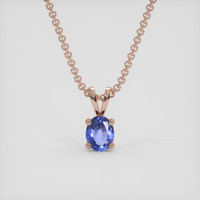 0.27 Ct. Blue Sapphire Pendant, 14K Rose Gold 1