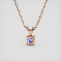 0.27 Ct. Blue Sapphire Pendant, 14K Rose Gold 4