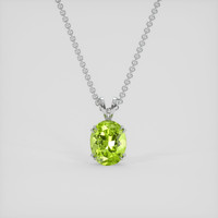 3.25 Ct. Green Peridot Pendant, 10K White Gold 1
