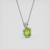 3.25 Ct. Green Peridot Pendant, 10K White Gold 2