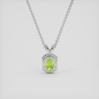 3.25 Ct. Green Peridot Pendant, 10K White Gold 4