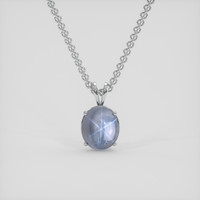 5.21 Ct. Greyish Blue Sapphire Pendant, 10K White Gold 1
