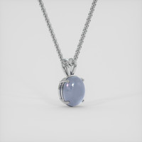 5.21 Ct. Greyish Blue Sapphire Pendant, 10K White Gold 2