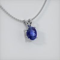 0.67 Ct. Sapphire Pendant, 14K White Gold 2