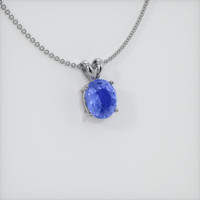 1.88 Ct. Blue Sapphire Pendant, 14K White Gold 2