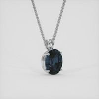 7.27 Ct. Blue Spinel Pendant, 14K White Gold 2