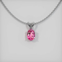 0.80 Ct. Sapphire Pendant, 14K White Gold 1