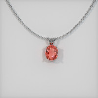 2.50 Ct. Padparadscha Sapphire Pendant, 14K White Gold 1