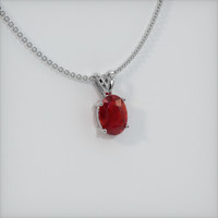 1.17 Ct. Ruby Pendant, 14K White Gold 2