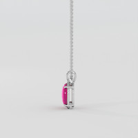 3.80 Ct. Pinkish Red Ruby Pendant, 14K White Gold 3