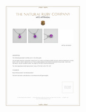 Ruby Pendant 6.66 Ct., 14K White Gold Appraisal