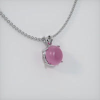 2.88 Ct. Reddish Pink Sapphire Pendant, 14K White Gold 2