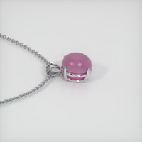 2.88 Ct. Reddish Pink Sapphire Pendant, 14K White Gold 3