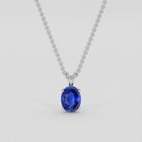 4.01 Ct. Blue Sapphire Pendant, 14K White Gold 1