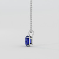 4.01 Ct. Blue Sapphire Pendant, 14K White Gold 3