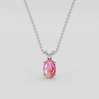 2.01 Ct. Padparadscha Sapphire Pendant, 14K White Gold 1