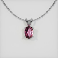1.00 Ct. Sapphire Pendant, 14K White Gold 1