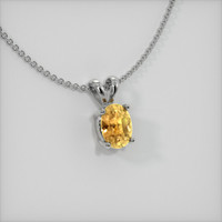 1.30 Ct. Yellowish Orange Sapphire Pendant, 14K White Gold 2