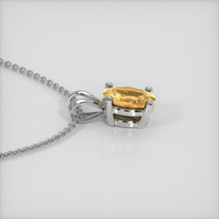 1.30 Ct. Yellowish Orange Sapphire Pendant, 14K White Gold 3