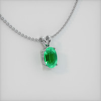 1.11 Ct. Emerald  Pendant - 18K White Gold