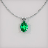 0.65 Ct. Emerald  Pendant - 18K White Gold