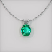 2.10 Ct. Emerald Pendant, 18K White Gold 1
