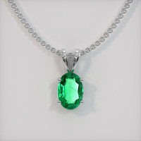 0.41 Ct. Emerald Pendant, 18K White Gold 1