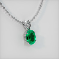 0.41 Ct. Emerald Pendant, 18K White Gold 2