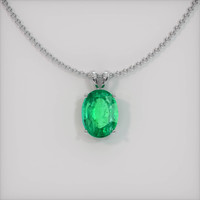 1.47 Ct. Emerald  Pendant - 18K White Gold