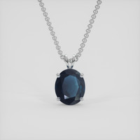 7.27 Ct. Blue Spinel Pendant, 18K White Gold 1