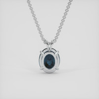 7.27 Ct. Blue Spinel Pendant, 18K White Gold 4