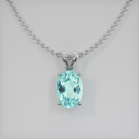 0.75 Ct. Gemstone Pendant, 18K White Gold 1