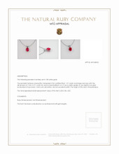 Ruby Pendant 1.57 Ct. 18K White Gold Appraisal