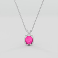 3.80 Ct. Pinkish Red Ruby Pendant, 18K White Gold 4