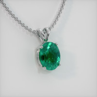 3.70 Ct. Emerald Pendant, 18K White Gold 2