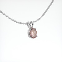 0.61 Ct. Padparadscha Sapphire Pendant, 18K White Gold 2