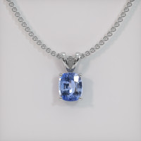 1.61 Ct. Blue Sapphire Pendant, 18K White Gold 1